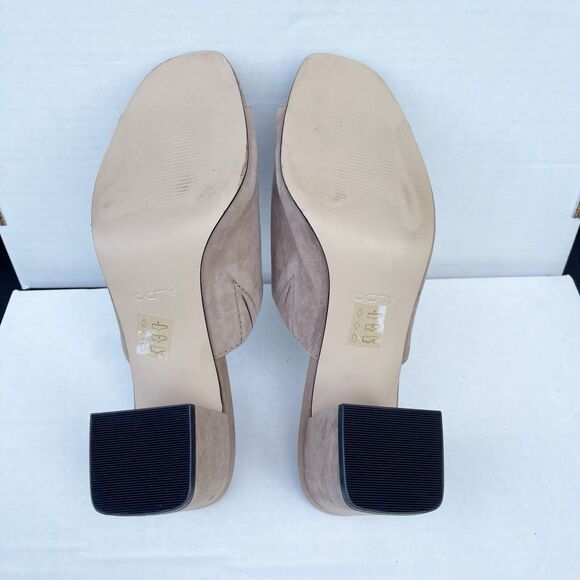 Aldo Womens Summer Slides Sandals Shoes Size 10 Tan Suede Chunky Block Heel EUC - Picture 10 of 13